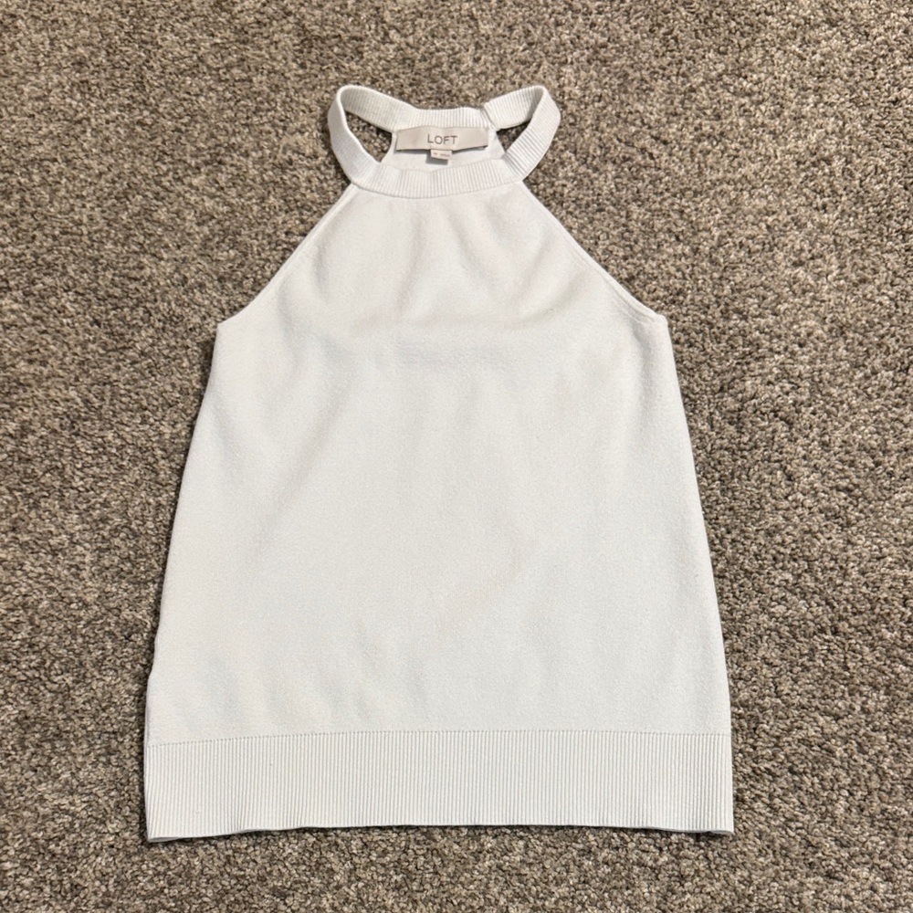 LOFT White Halter Tank Top